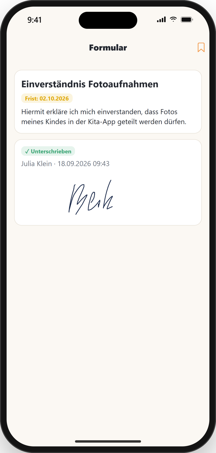 Formular digital unterschreiben